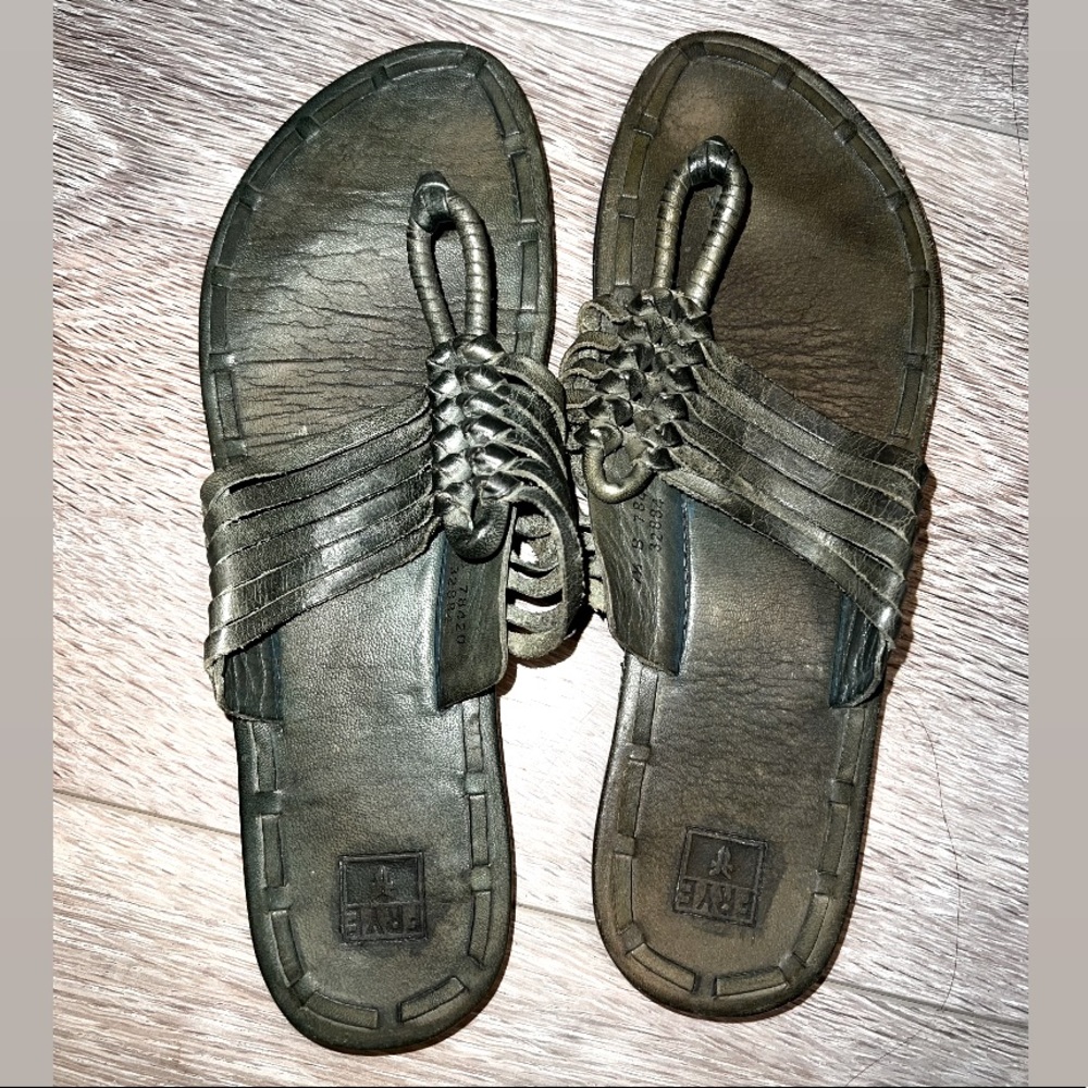 Frye Blue Green Gray Leather Sandals